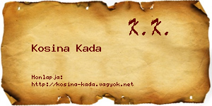 Kosina Kada névjegykártya